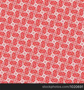 Red and white geometric pattern. Vector background. Texture