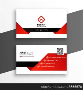 red and white modern business card design template