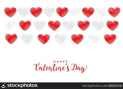 red and white scribble style hearts pattern background
