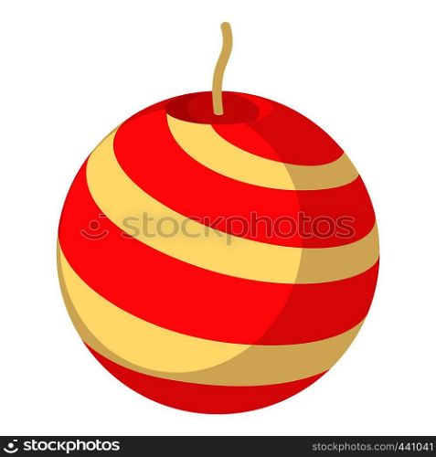 Red and white striped round candle icon. Cartoon illustration of red and white striped round candle vector icon for web. Red and white striped round candle icon