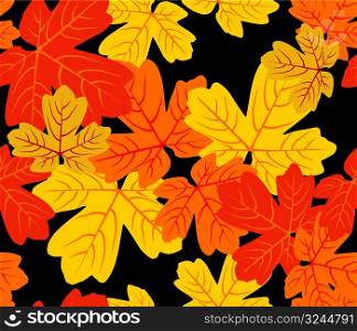 red and yellow autumn leaves - vector illustration