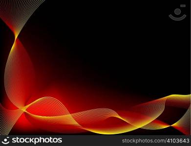Red and yellow flowing background design with copy space