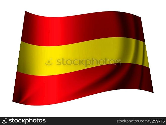 red and yellow spain flag icon for the spanish nation