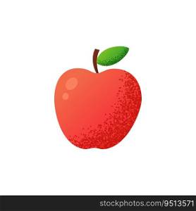 Red apple cartoon icon school element student concept isolated vector illustration
