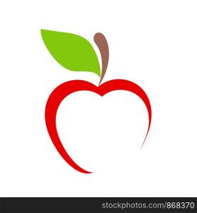 red apple fruit icon on white, stock vector illustration