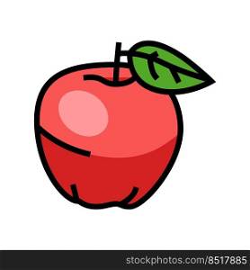 red apple fruit leaf color icon vector. red apple fruit leaf sign. isolated symbol illustration. red apple fruit leaf color icon vector illustration