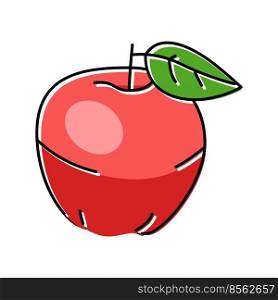 red apple fruit leaf color icon vector. red apple fruit leaf sign. isolated symbol illustration. red apple fruit leaf color icon vector illustration