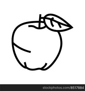 red apple fruit leaf line icon vector. red apple fruit leaf sign. isolated contour symbol black illustration. red apple fruit leaf line icon vector illustration