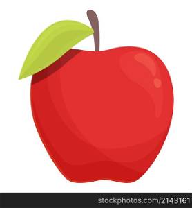 Red apple icon cartoon vector. Fruit food. Fresh leaf. Red apple icon cartoon vector. Fruit food