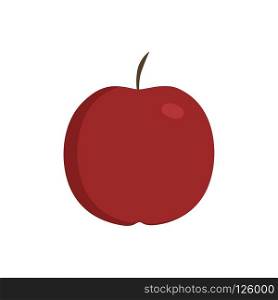 Red apple icon in flat design.