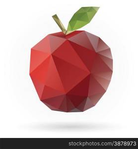 Red Apple isolated low poly design vector illustration.