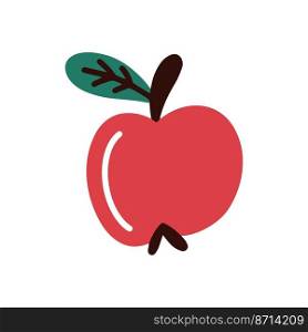 Red apple isolated on a white background. Hand-drawn vector illustration. Red apple isolated on a white background.Hand-drawn vector illustration