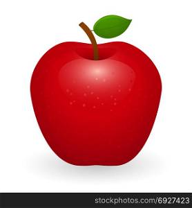 Red Apple Isolated. Vector illustration of red apple isolated on white background