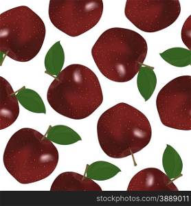 Red apple seamless pattern. EPS 10 vector illustration with mesh and transparency.