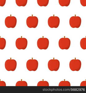 Red apple seamless pattern, great design for textile, wrapping paper, scrapbook. Decorative print. Autumn season background. Isolated vector illustration. Healthy food backdrop.. Red apple seamless pattern, great design for textile, wrapping paper, scrapbook.