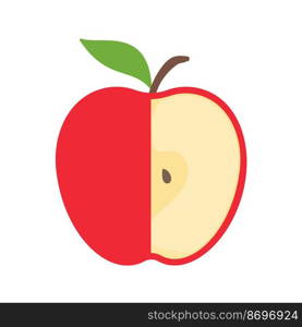 Red apple vector. healthy sweet fruit