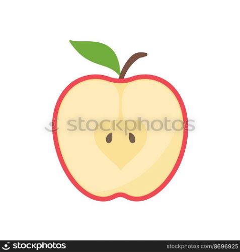 Red apple vector. healthy sweet fruit