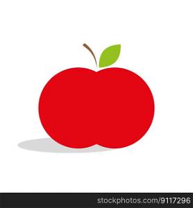 Red apple with green leaves. Organic food. Vector illustration. EPS 10.. Red apple with green leaves. Organic food. Vector illustration.