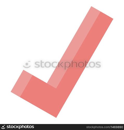 Red approved sign icon. Isometric of red approved sign vector icon for web design isolated on white background. Red approved sign icon, isometric style