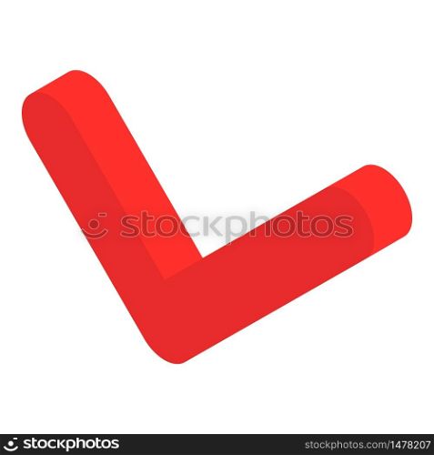 Red approved sign icon. Isometric of red approved sign vector icon for web design isolated on white background. Red approved sign icon, isometric style