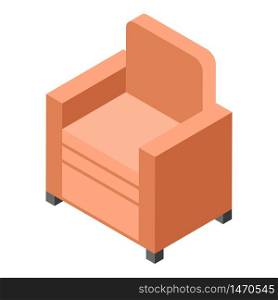 Red armchair icon. Isometric of red armchair vector icon for web design isolated on white background. Red armchair icon, isometric style