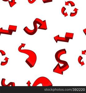 Red arows pattern. Cartoon illustration of red arows vector pattern for web. Red arows pattern, cartoon style