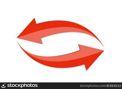 Red Arrow 3d Sign Icon. Vector illustration Isolated on White Background. EPS10. Red Arrow 3d Sign Icon. Vector illustration Isolated on White Background