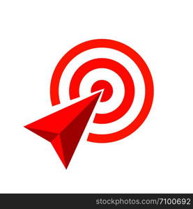 red arrow of goal symbol, the arrow red concept is symbolizes goal and success, red arrow logo