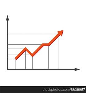 red arrow up chart. Market chart profit money. Vector illustration. EPS 10.. red arrow up chart. Market chart profit money. Vector illustration.