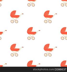 Red baby stroller pattern seamless background texture repeat wallpaper geometric vector. Red baby stroller pattern seamless vector