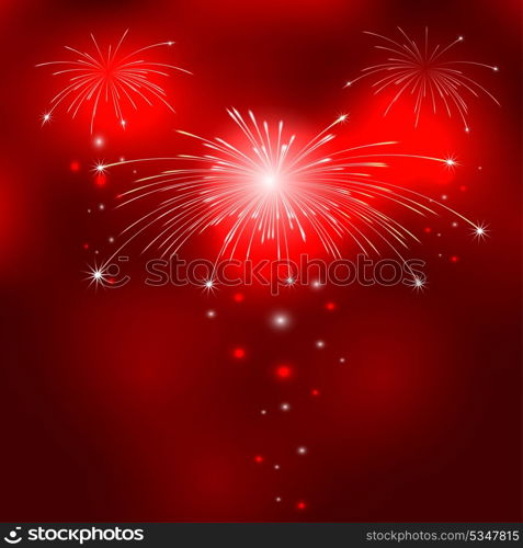 Red background with fireworks