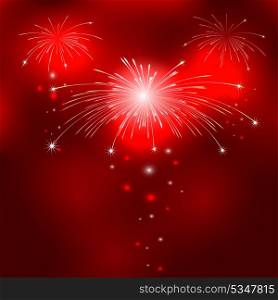 Red background with fireworks
