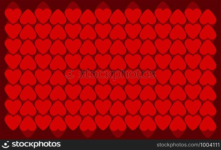 Red background with geometric heart pattern. Seamless valentines background vector Illustration