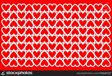 Red background with geometric heart pattern. Seamless valentines background vector Illustration
