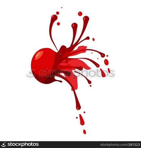 Red ball paintball icon. Cartoon illustration of red ball paintball vector icon for web. Red ball paintball icon, cartoon style