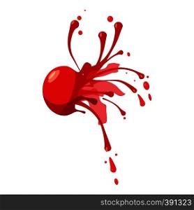 Red ball paintball icon. Cartoon illustration of red ball paintball vector icon for web. Red ball paintball icon, cartoon style
