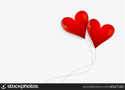 red balloon hearts isolated on white background