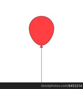 red balloon on a rope