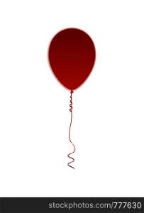 Red balloon. Paper art. Vector illustration with isolated design elements