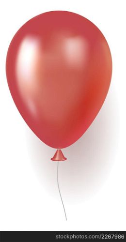 Red balloon. Party celebration symbol. Event decoration isolated on white background. Red balloon. Party celebration symbol. Event decoration