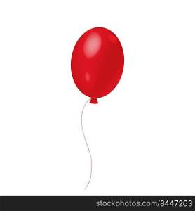Red balloon realistic 3d. Balloon for celebration 4th of July USA Independence Day