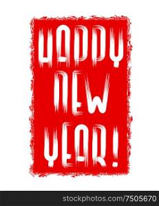 Red banner Happy New Year! Vector image. Eps 10