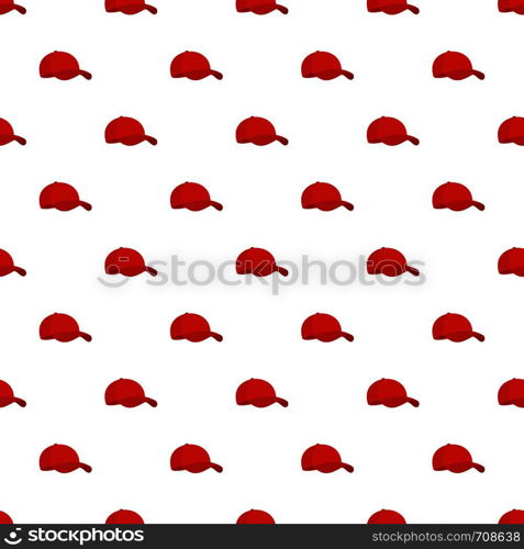 Red baseball cap pattern seamless in flat style for any design. Red baseball cap pattern seamless