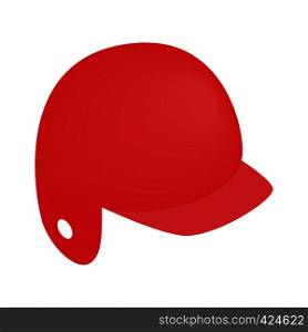 Red baseball helmet isometric 3d icon on a white background. Red baseball helmet isometric 3d icon