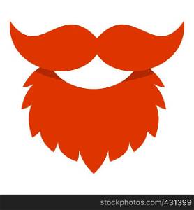 Red beard and mustache icon flat isolated on white background vector illustration. Red beard and mustache icon isolated