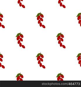 Red berries of cornel or dogwood pattern seamless flat style for web vector illustration. Red berries of cornel or dogwood pattern flat