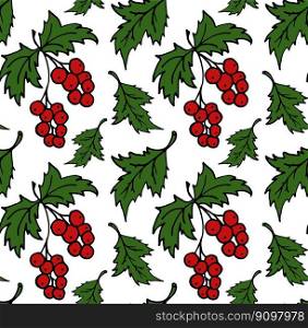 Red berries seamless pattern. Doodle Berry vector for fashion, print, textile, cover. Red, green. Pattern for background, card, poster, coves, scrapbooking, textile, wrapping, banners, notebook.. Red berries seamless pattern. Doodle Berry vector for fashion, print, textile, cover. Red, green.