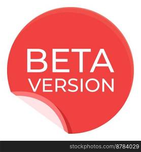 Red beta version icon cartoon vector. Digital program. Time data. Red beta version icon cartoon vector. Digital program