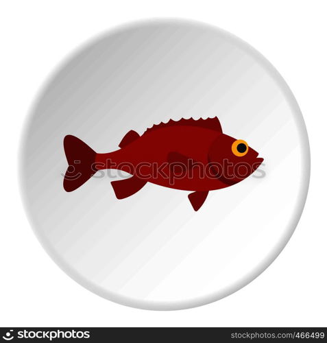 Red betta fish icon in flat circle isolated on white background vector illustration for web. Red betta fish icon circle