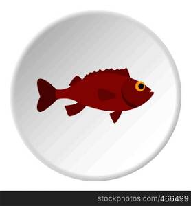 Red betta fish icon in flat circle isolated on white background vector illustration for web. Red betta fish icon circle